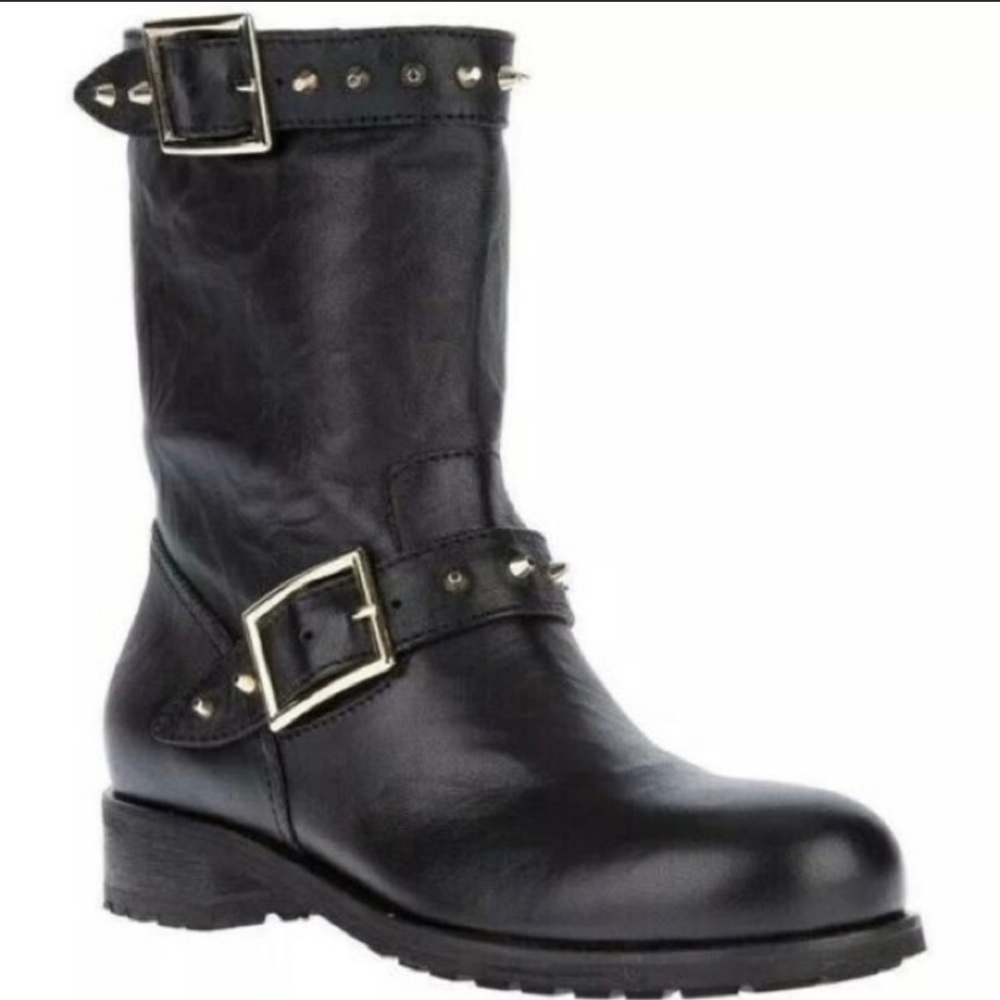 Jimmy Choo Studded Combat/Motorcycle Boot Size 34